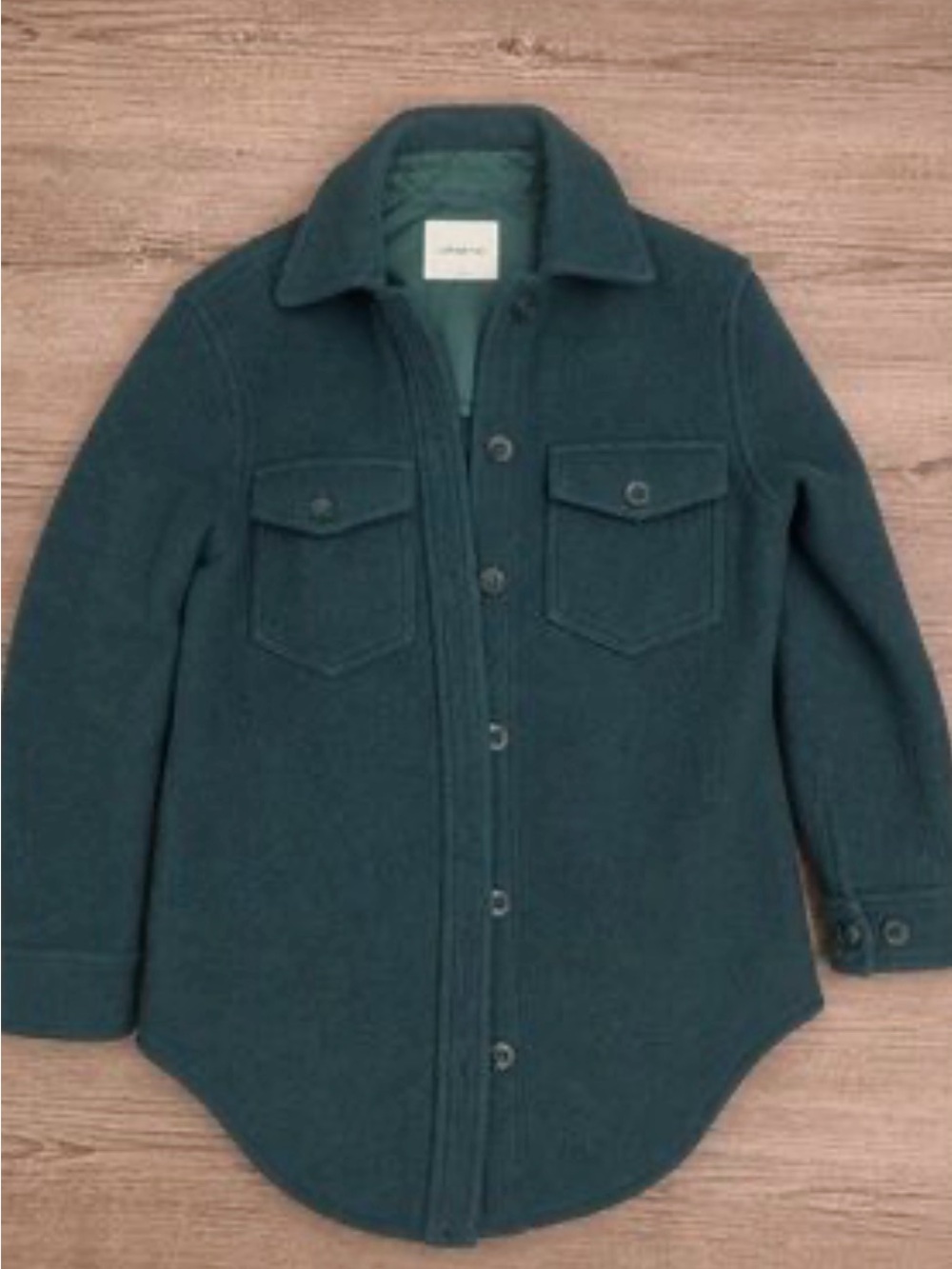 Wilfred Free Ganna Shacket Jacket in emerald green